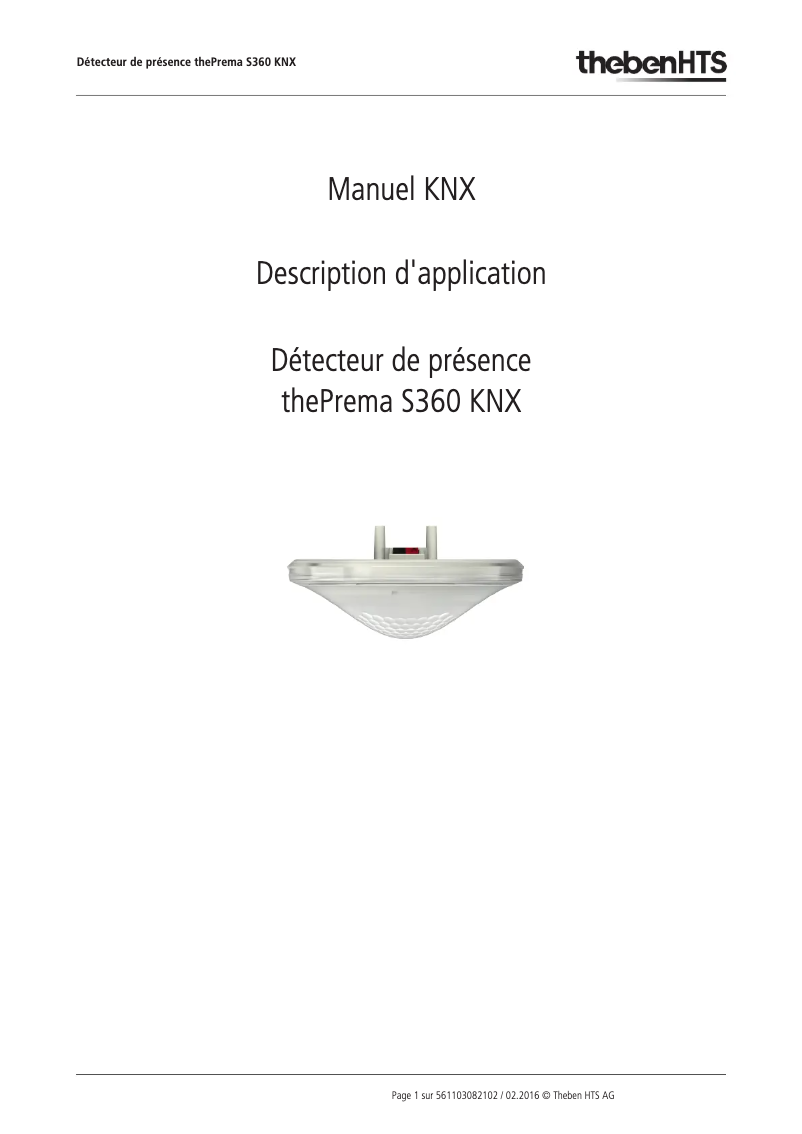 Imagen de la primera página del manual del dispositivo thePrema S360 KNX UP