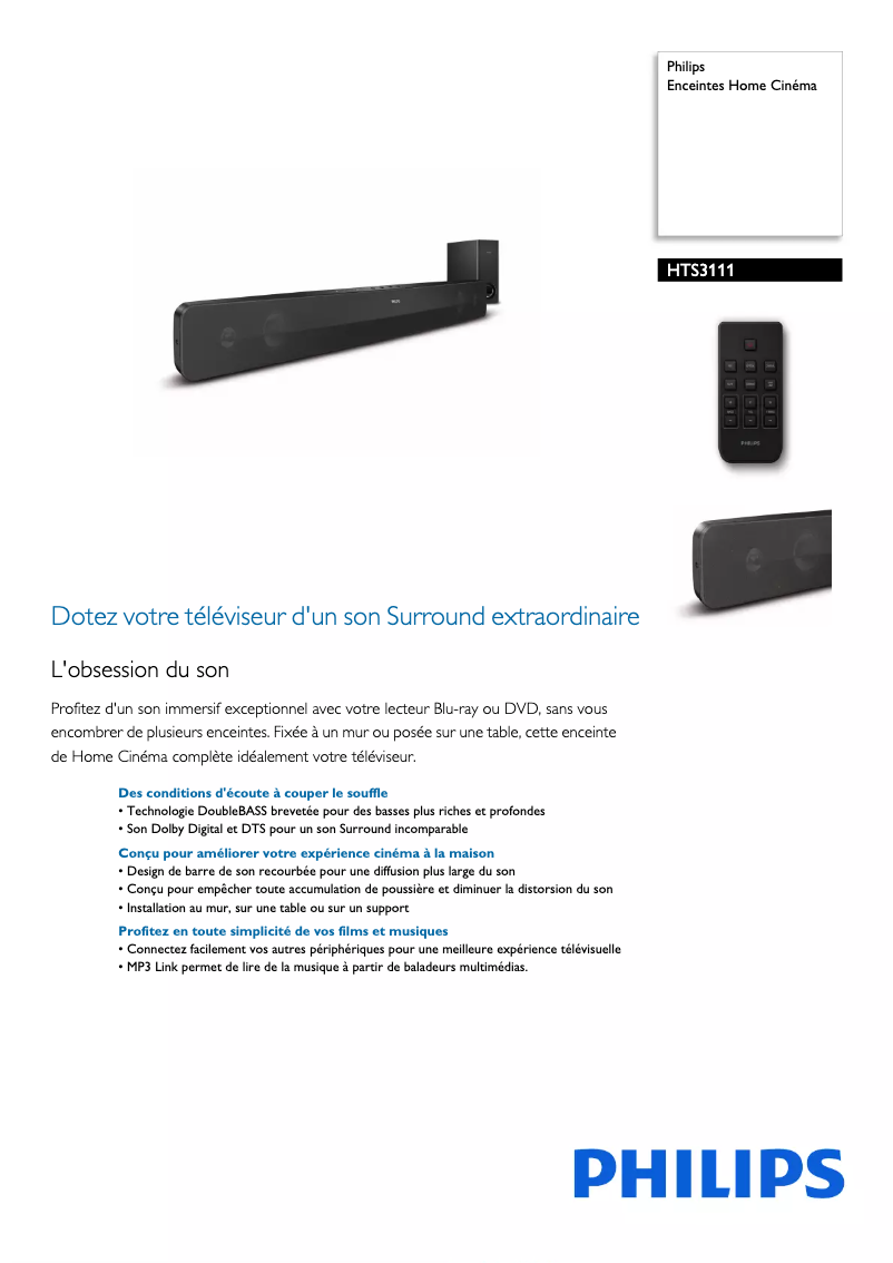 Imagen de la primera página del manual del dispositivo HTS3111