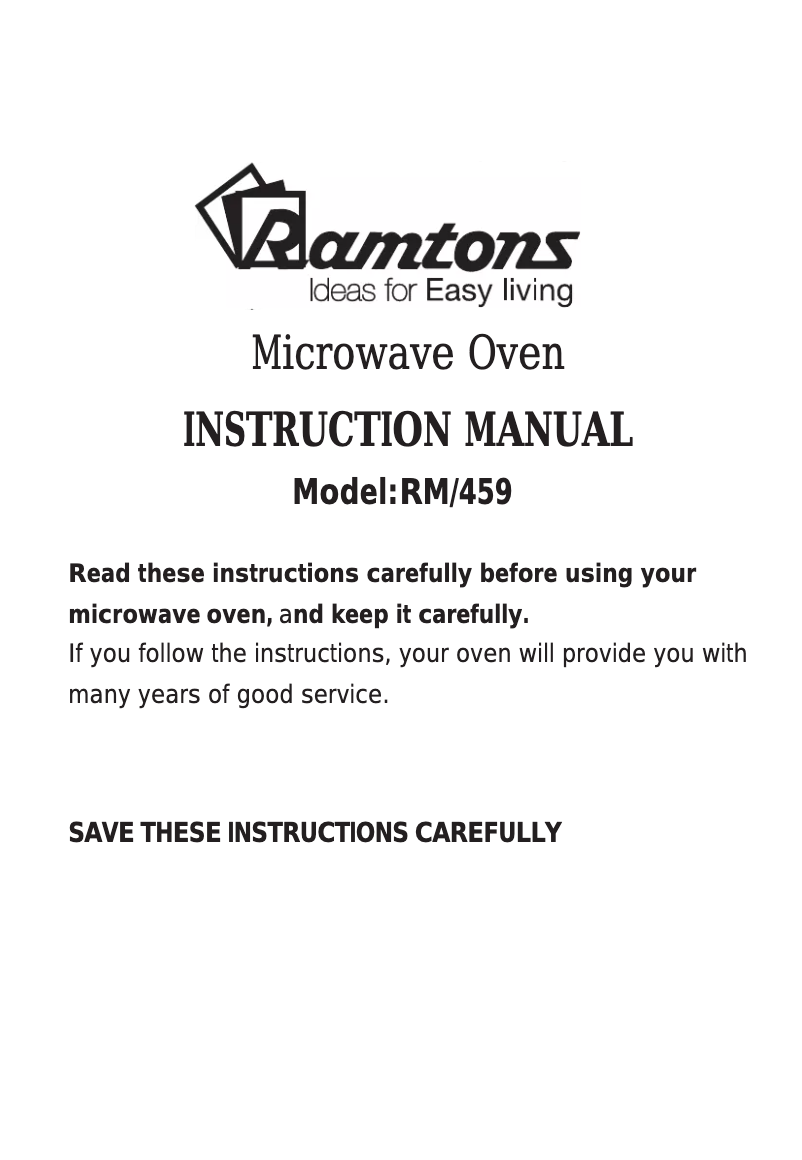 Imagen de la primera página del manual del dispositivo RM/459