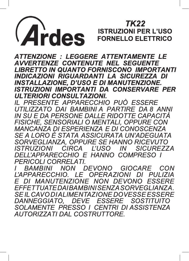 Página nº 1 - Manual de usuario Ardes ARTK22