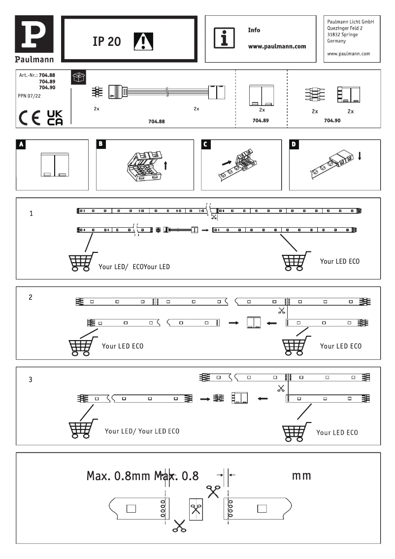 Imagen de la primera página del manual del dispositivo YourLED