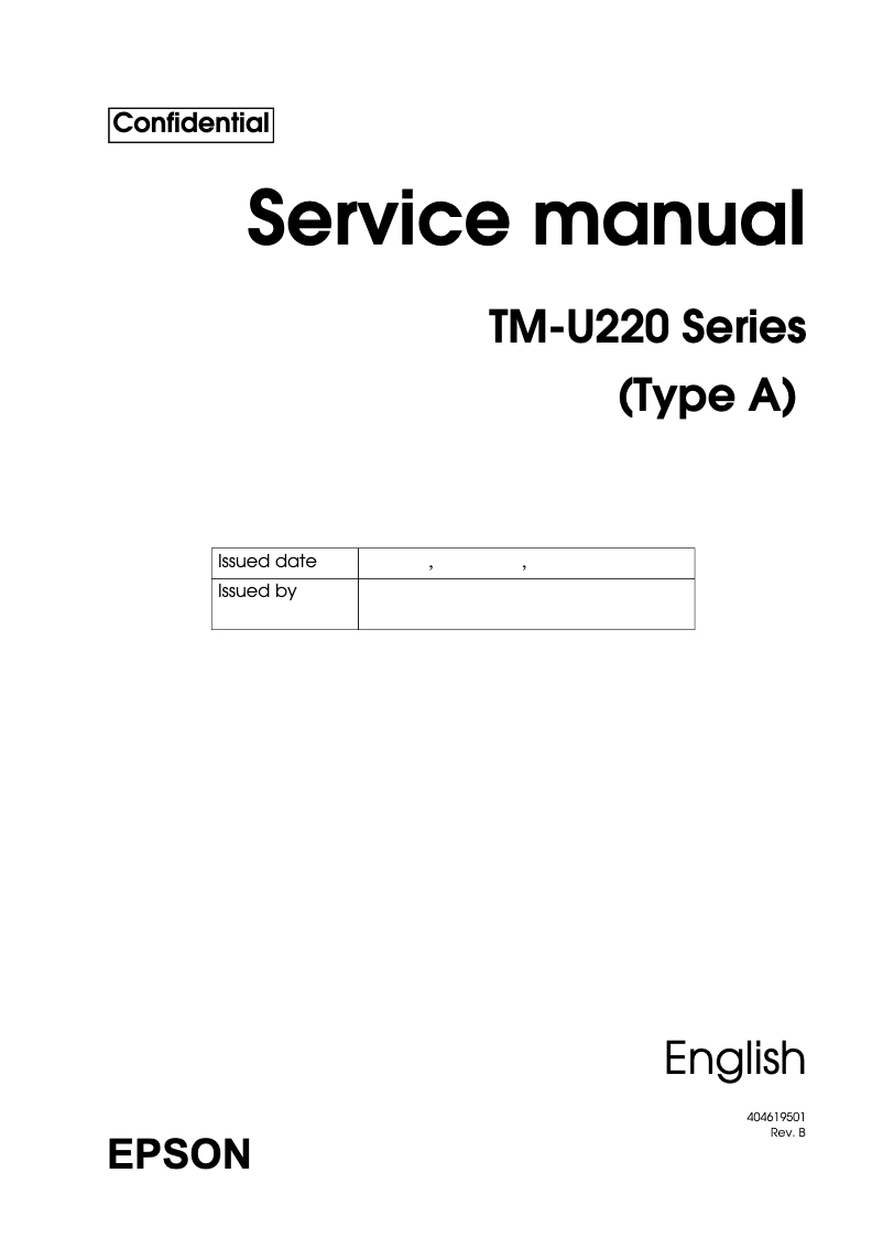 Imagen de la primera página del manual del dispositivo TM-U220PA