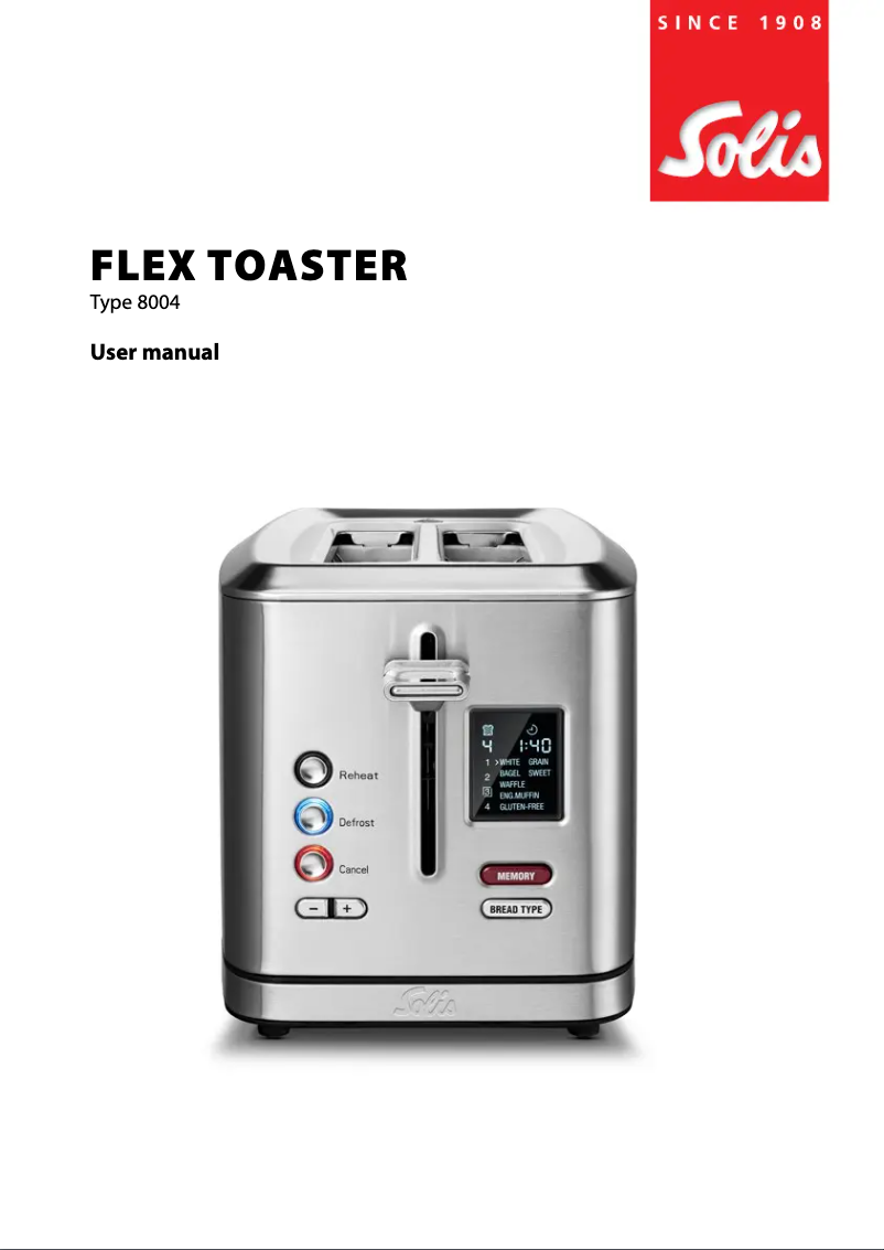 Página nº 1 - Manual de usuario Solis Flex Toaster 8004