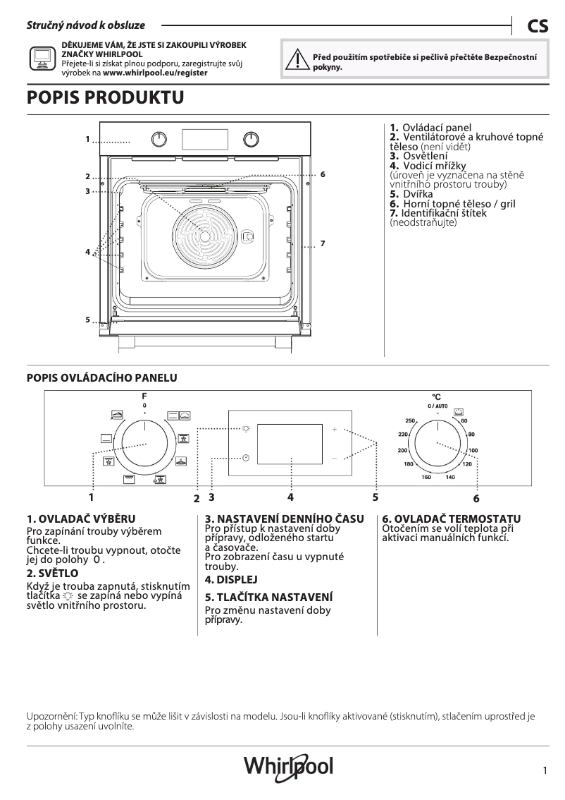 Página 1 del manual Manual de uso y mantenimiento Whirlpool OMR55CU1B