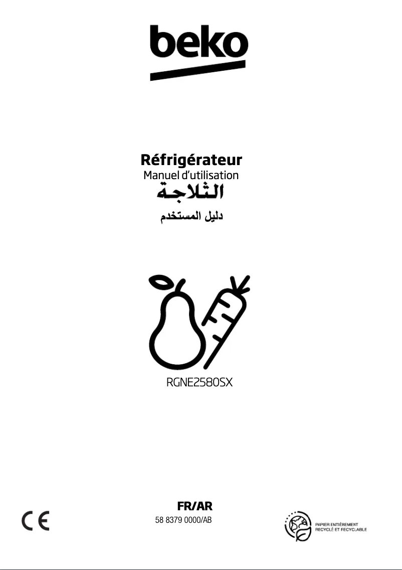 Página 1 del manual Manual de usuario Beko RGNE2580SX
