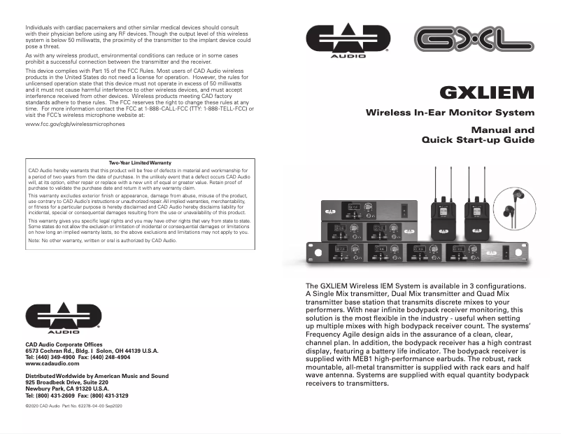 Página 1 del manual Manual de usuario CAD Audio GXLIEM