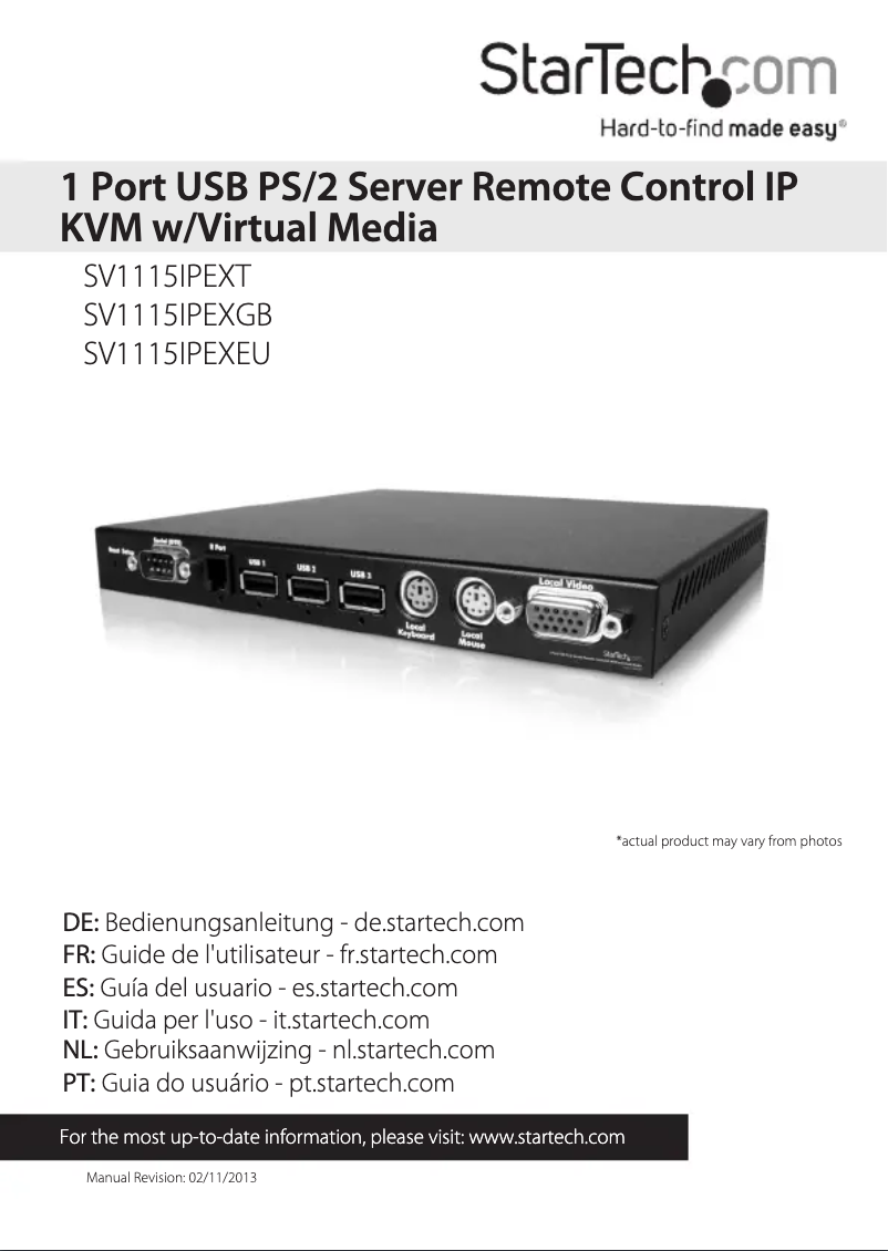 Imagen de la primera página del manual del dispositivo SV1115IPEXT
