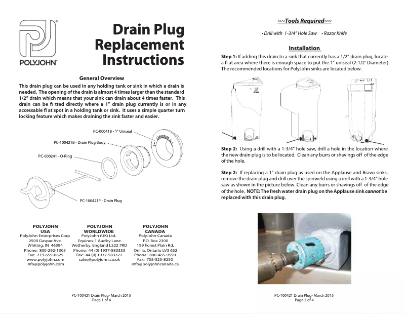 Imagen de la primera página del manual del dispositivo HandStand2 PSW2-1000