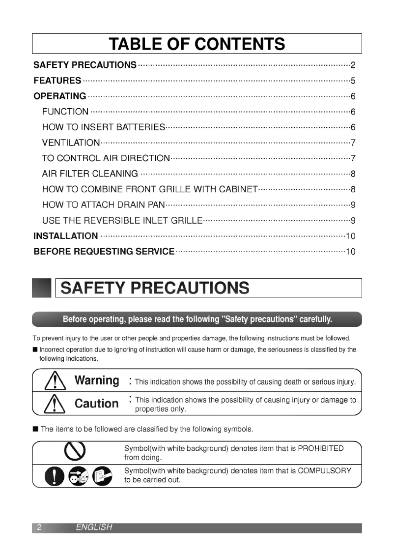 Imagen de la primera página del manual del dispositivo LWC0960PHG