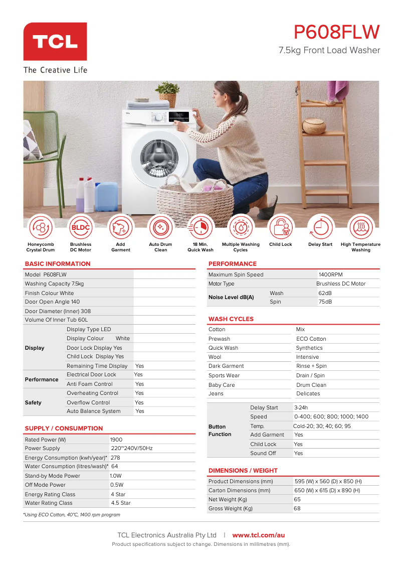Imagen de la primera página del manual del dispositivo P608FLW