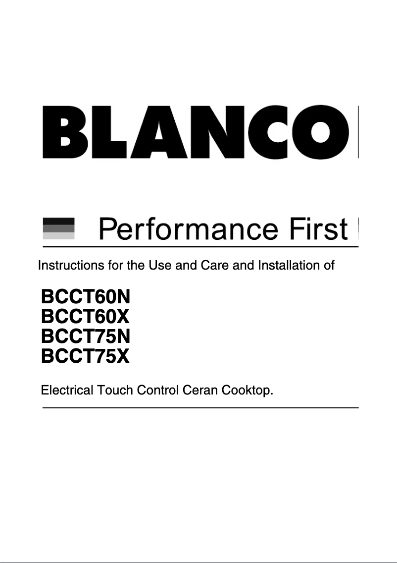 Página 1 del manual Manual de instrucciones BLANCO BCCT60N