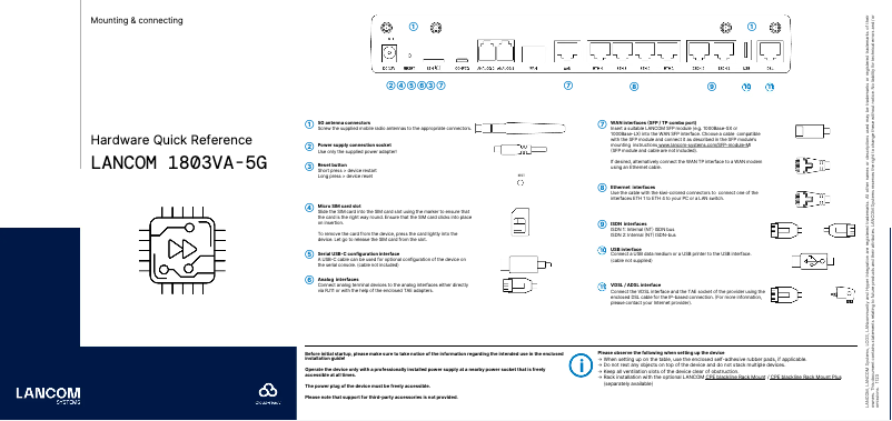 Página 1 del manual Manual de usuario Lancom 1803VA-5G