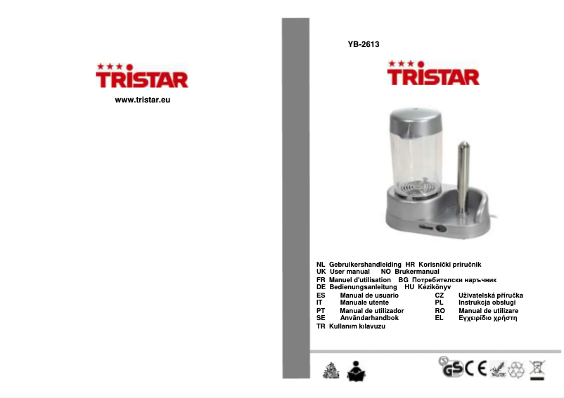 Página 1 del manual Manual de usuario TriStar YB-2613