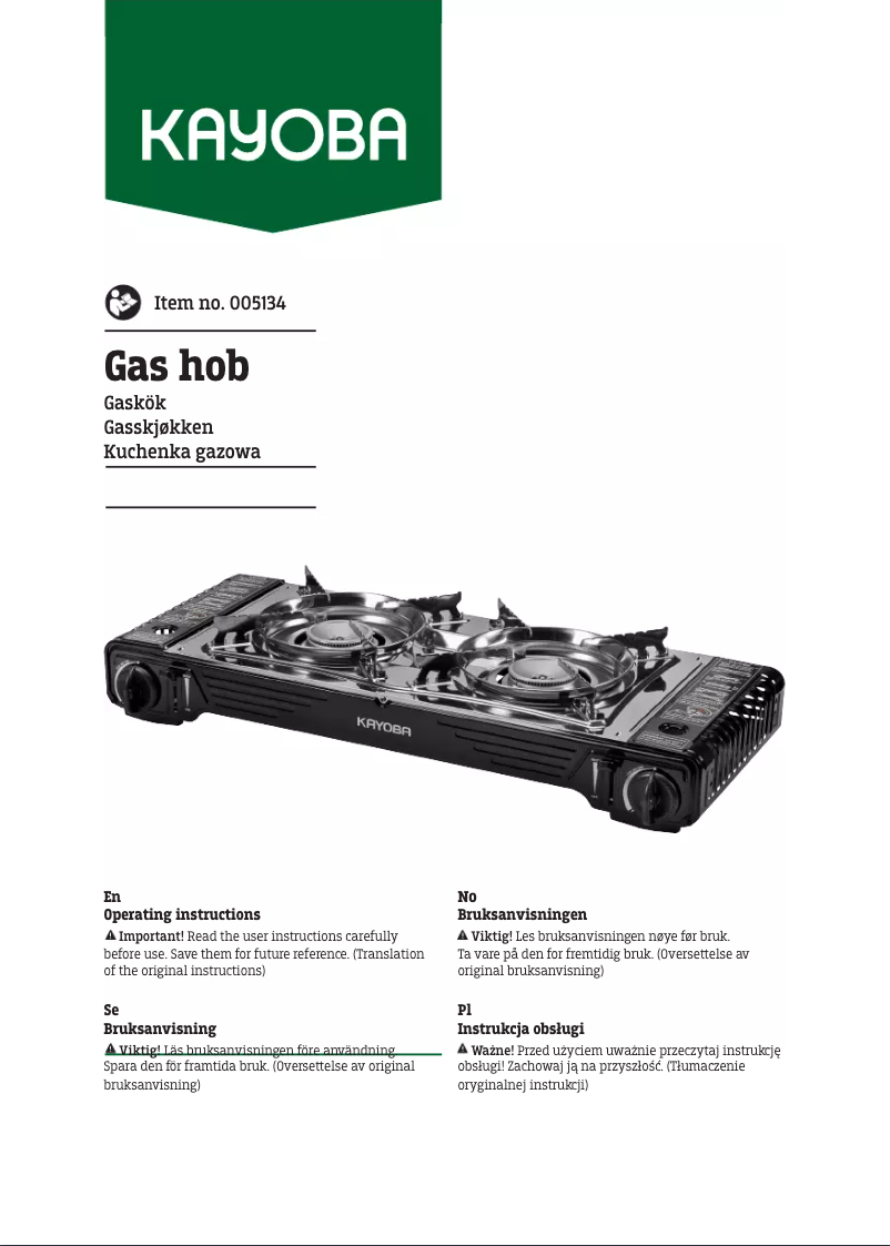 Imagen de la primera página del manual del dispositivo 005-134