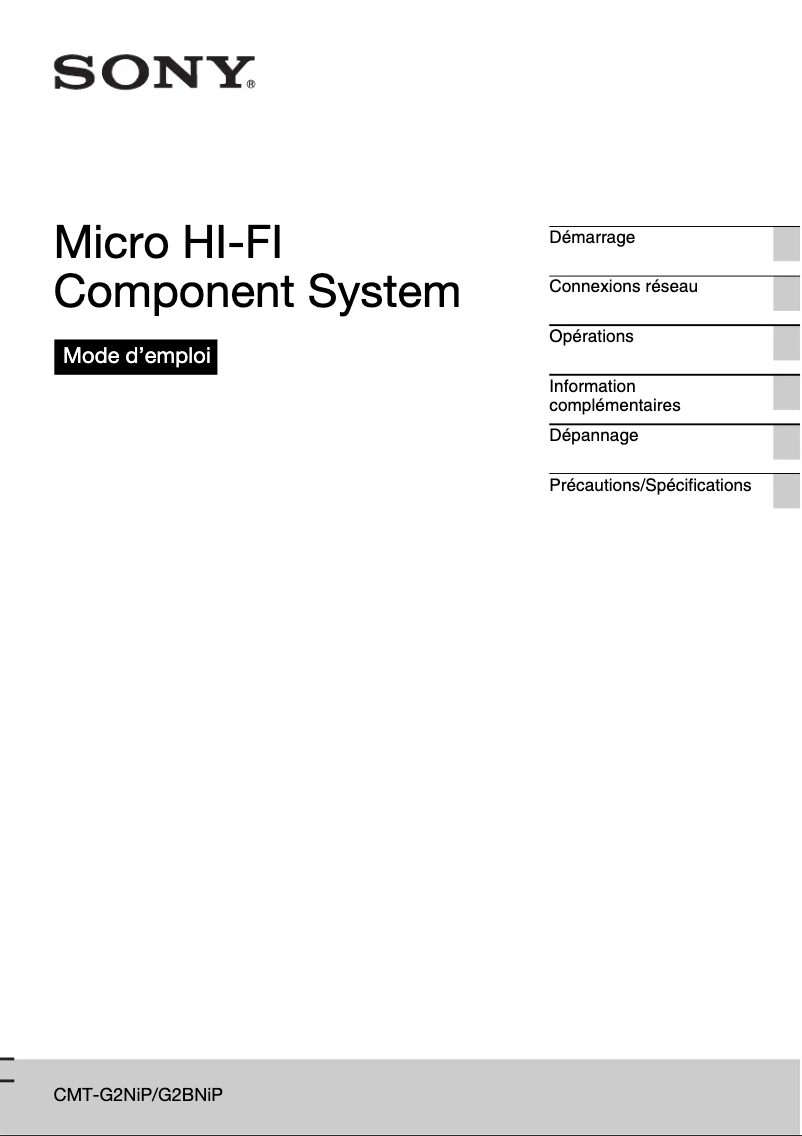 Página nº 1 - Manual de usuario Sony CMT-G2BNIP