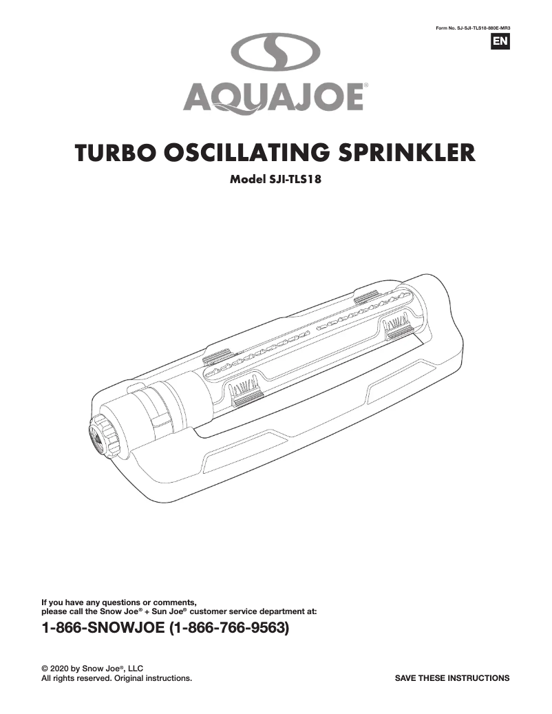 Página nº 1 - Manual de usuario Aqua Joe SJI-TLS18