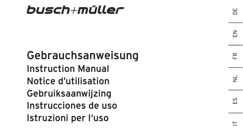 Página 1 del manual Manual de usuario Busch + Müller IQ-XM