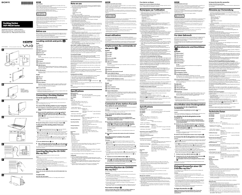 Página 1 del manual Manual de usuario Sony VGP-PRZ20C