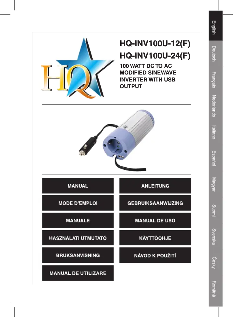 Imagen de la primera página del manual del dispositivo HQ-INV100U-12