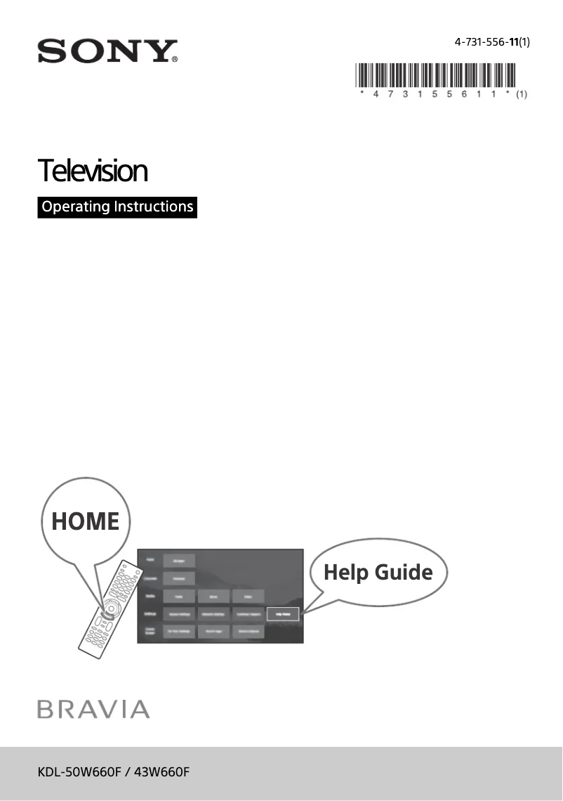 Imagen de la primera página del manual del dispositivo Bravia KDL-43W660F