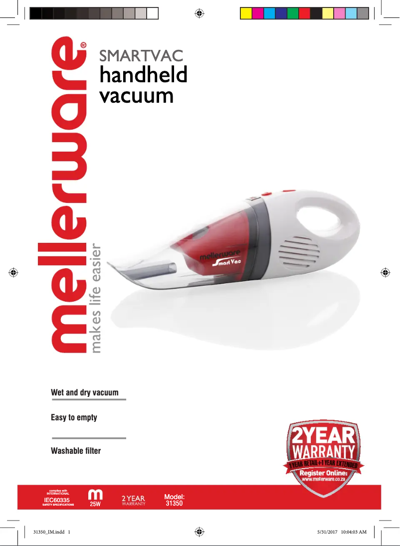 Imagen de la primera página del manual del dispositivo Smartvac 31350