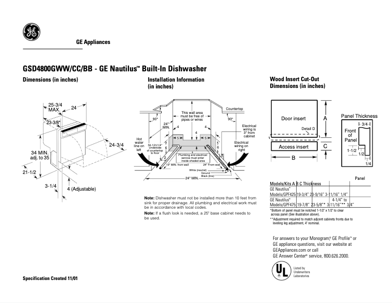 Imagen de la primera página del manual del dispositivo GSD4800GBB