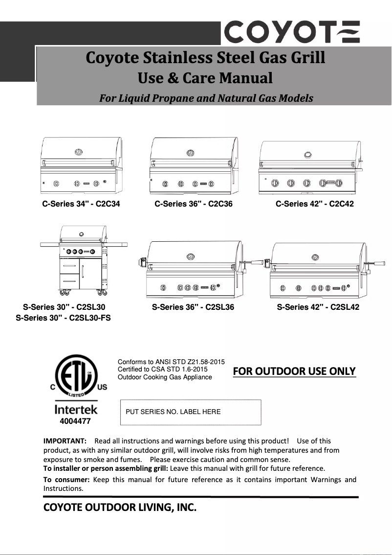 Página 1 del manual Manual de usuario Coyote C2C34LP