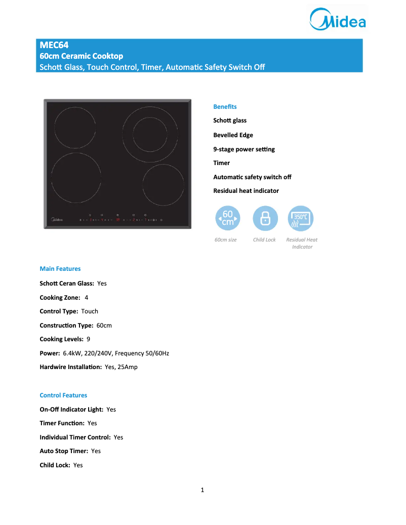 Imagen de la primera página del manual del dispositivo MEC64