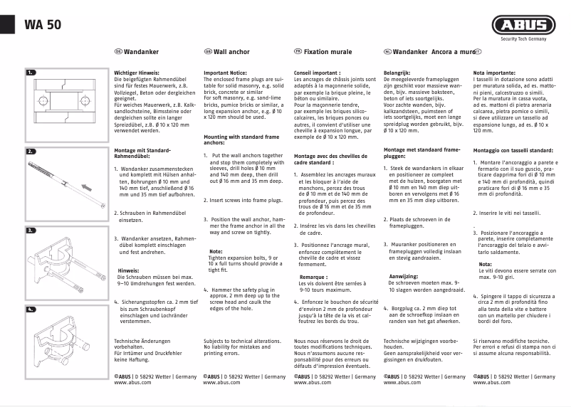 Imagen de la primera página del manual del dispositivo WA50