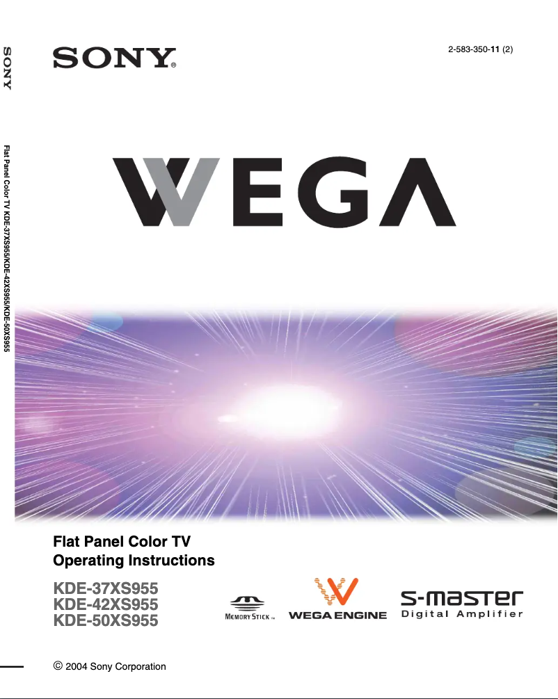 Página 1 del manual Manual de usuario Sony Wega KD-E37XS955