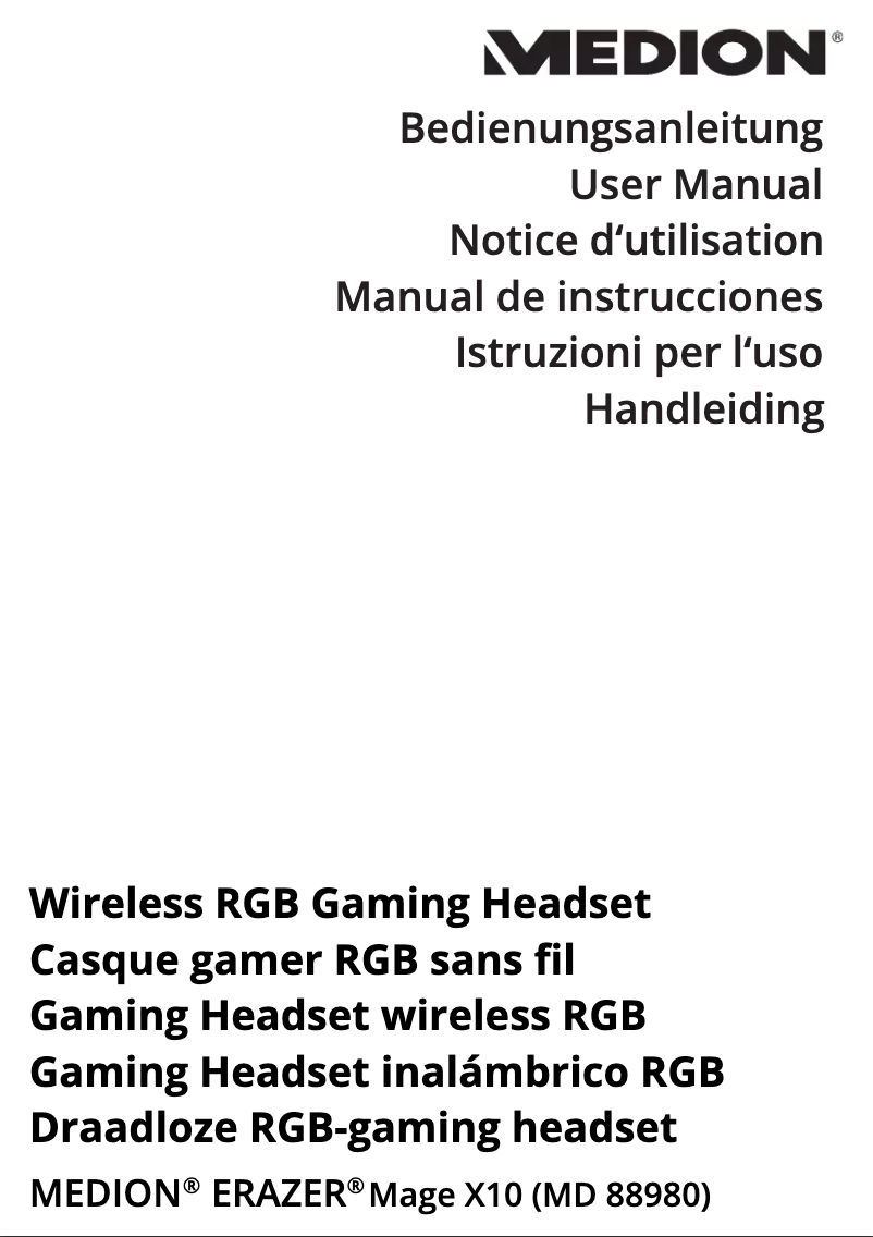 Página 1 del manual Manual de usuario Medion ERAZER Mage X10