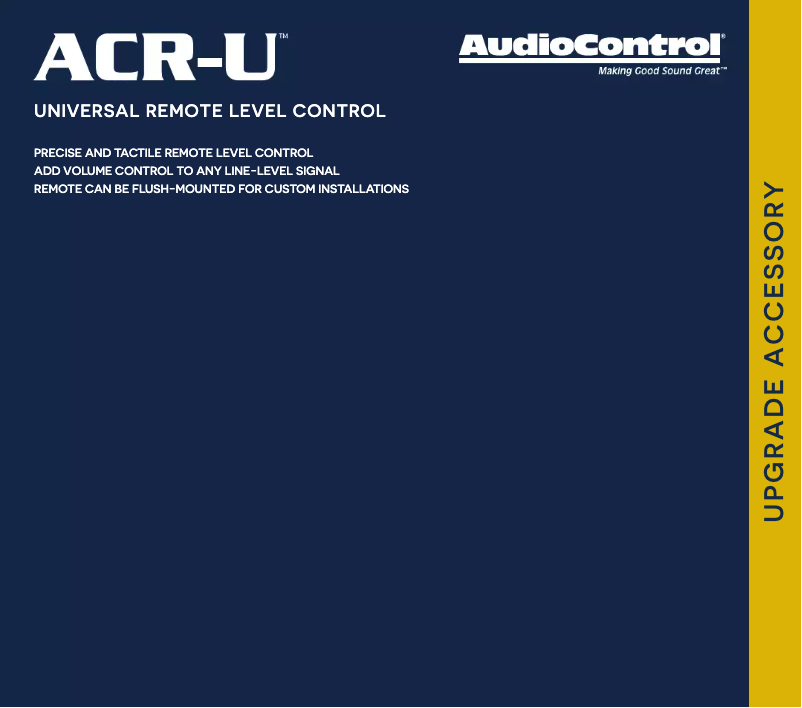 Página nº 1 - Manual de usuario AudioControl ACR-U