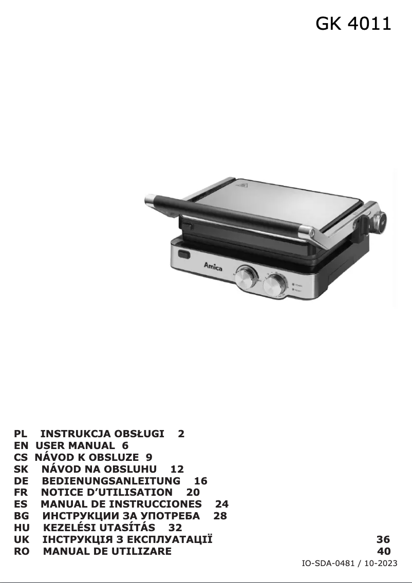 Imagen de la primera página del manual del dispositivo GK 4011