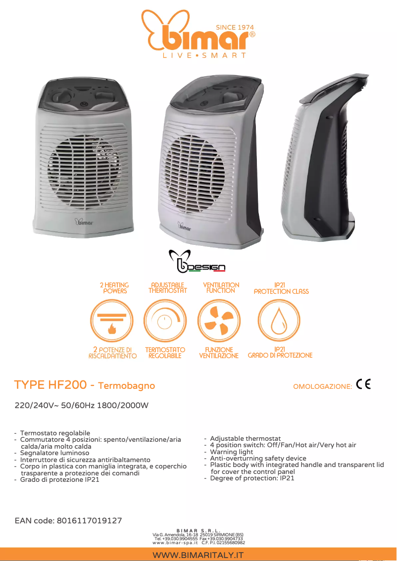 Imagen de la primera página del manual del dispositivo HF200