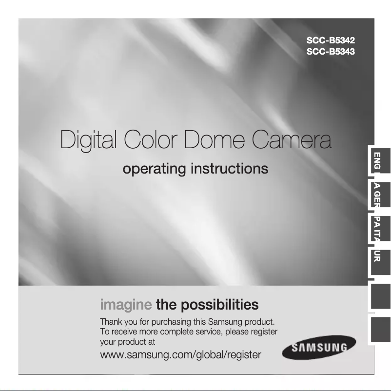 Imagen de la primera página del manual del dispositivo SCC-B5343