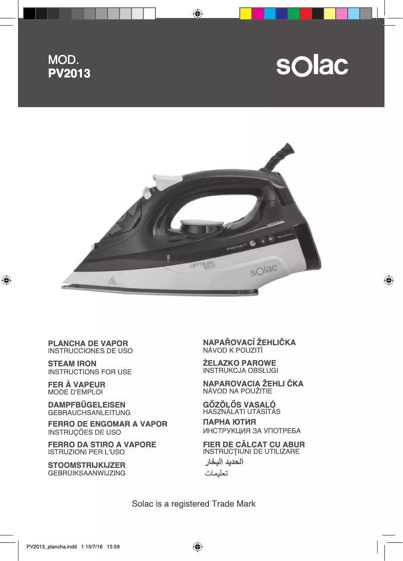 Imagen de la primera página del manual del dispositivo Optima 2.0