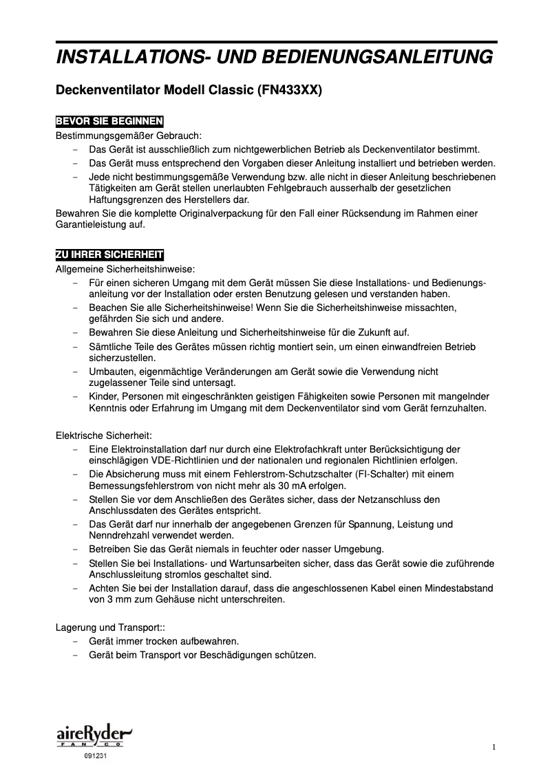 Imagen de la primera página del manual del dispositivo Classic