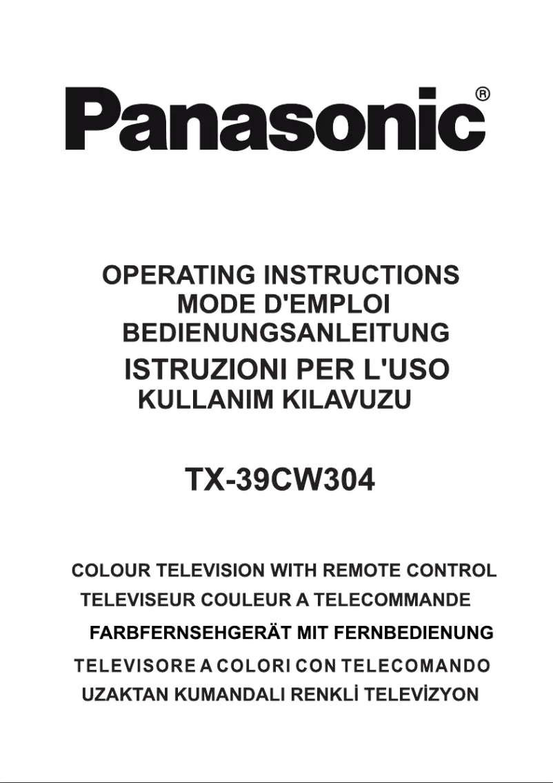 Página 1 del manual Manual de usuario Panasonic Viera TX-39CW304