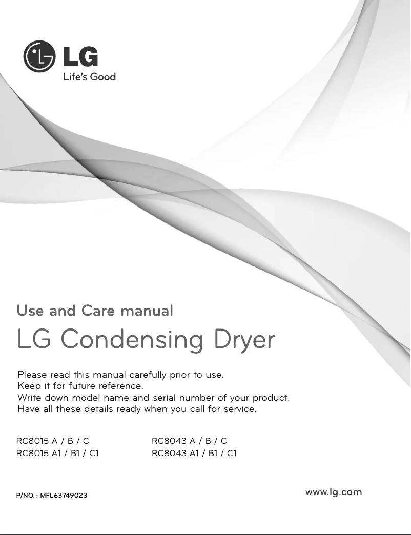 Página 1 del manual Manual de usuario LG RC8043A