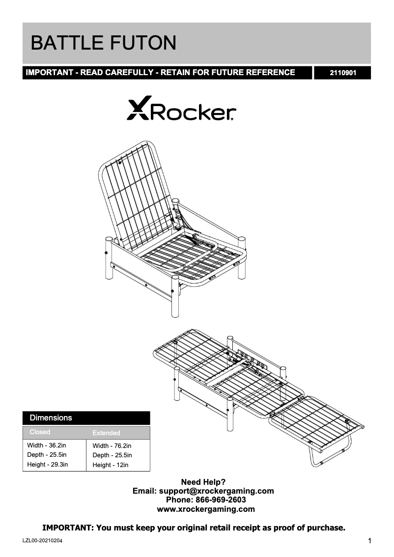 Página nº 1 - Manual de usuario X Rocker Convertible 2110901