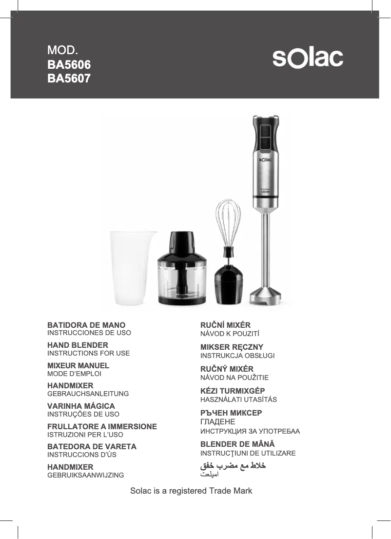 Imagen de la primera página del manual del dispositivo Pro Chef 1000W BA5607