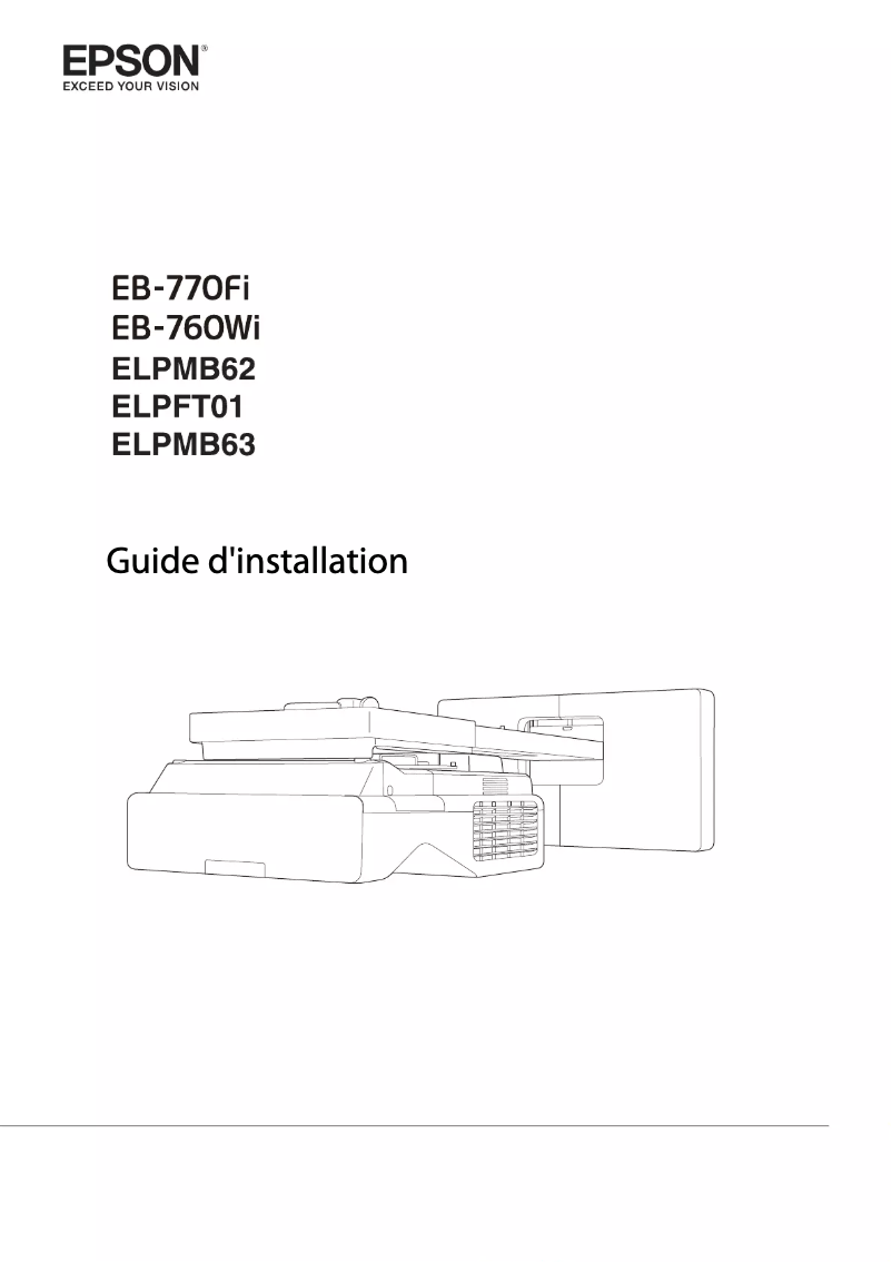 Imagen de la primera página del manual del dispositivo BrightLink EB-760Wi