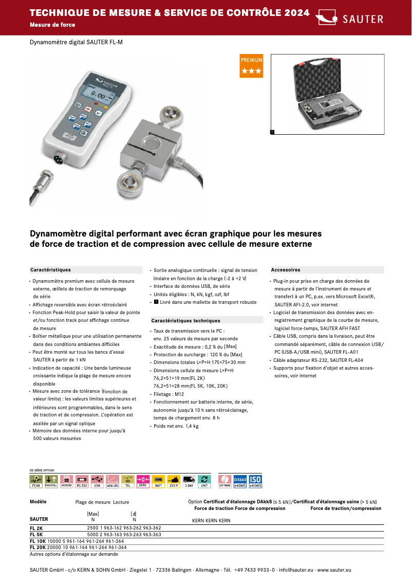 Página 1 del manual Folleto Sauter FL 20K