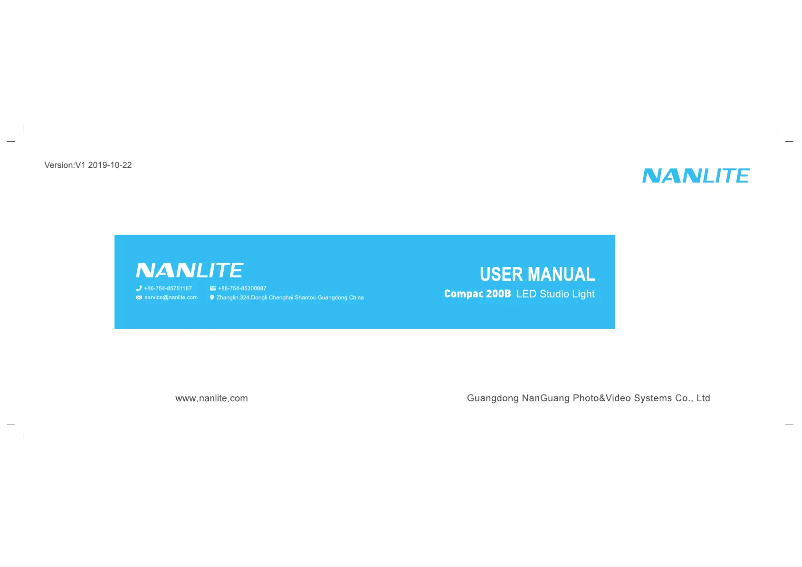 Página 1 del manual Manual de usuario Nanlite Compac 200B