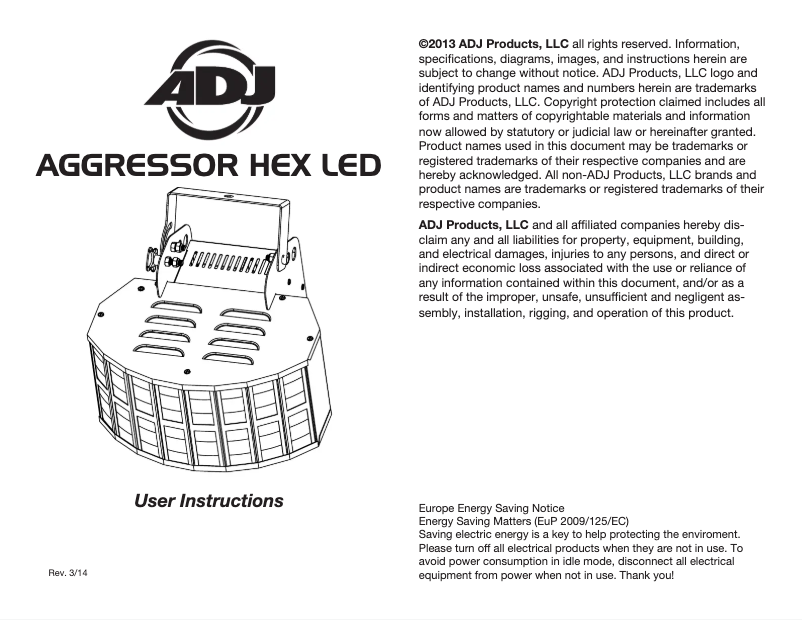 Imagen de la primera página del manual del dispositivo Aggressor HEX LED
