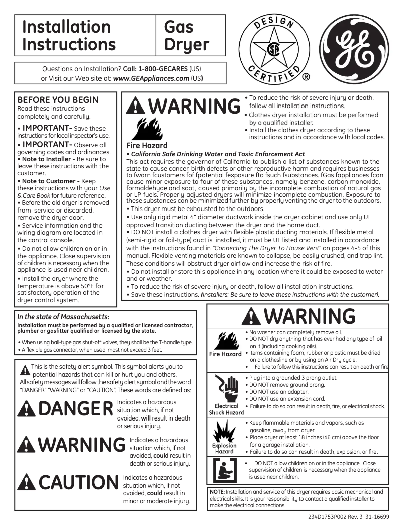 Imagen de la primera página del manual del dispositivo GTDP740GDWW