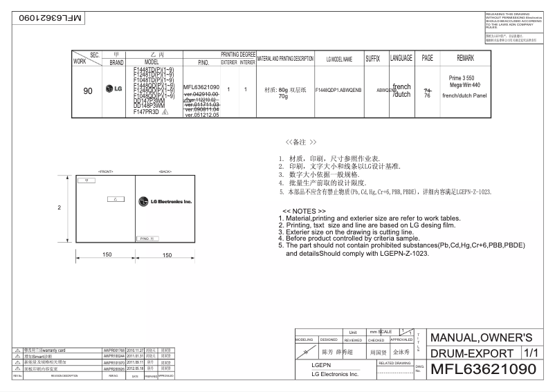 Imagen de la primera página del manual del dispositivo F147PR3D