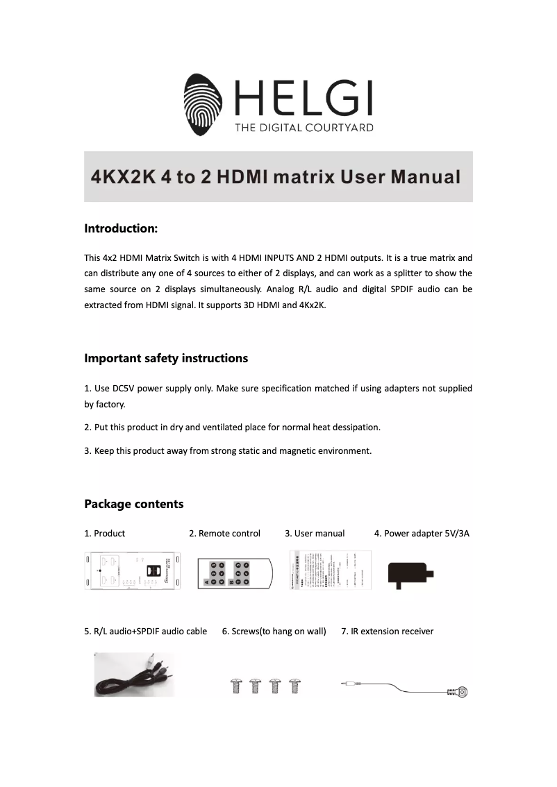 Imagen de la primera página del manual del dispositivo HLG0342PRO