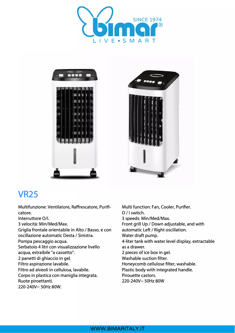 Imagen de la primera página del manual del dispositivo VR25