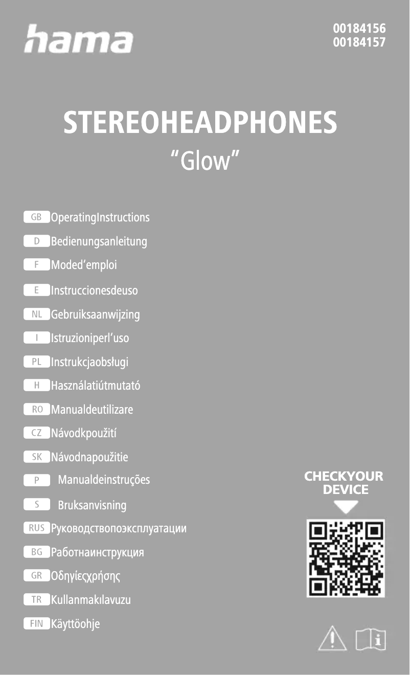 Imagen de la primera página del manual del dispositivo Glow 00184156